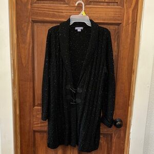 Laura Scott Black Knit Cardigan Large